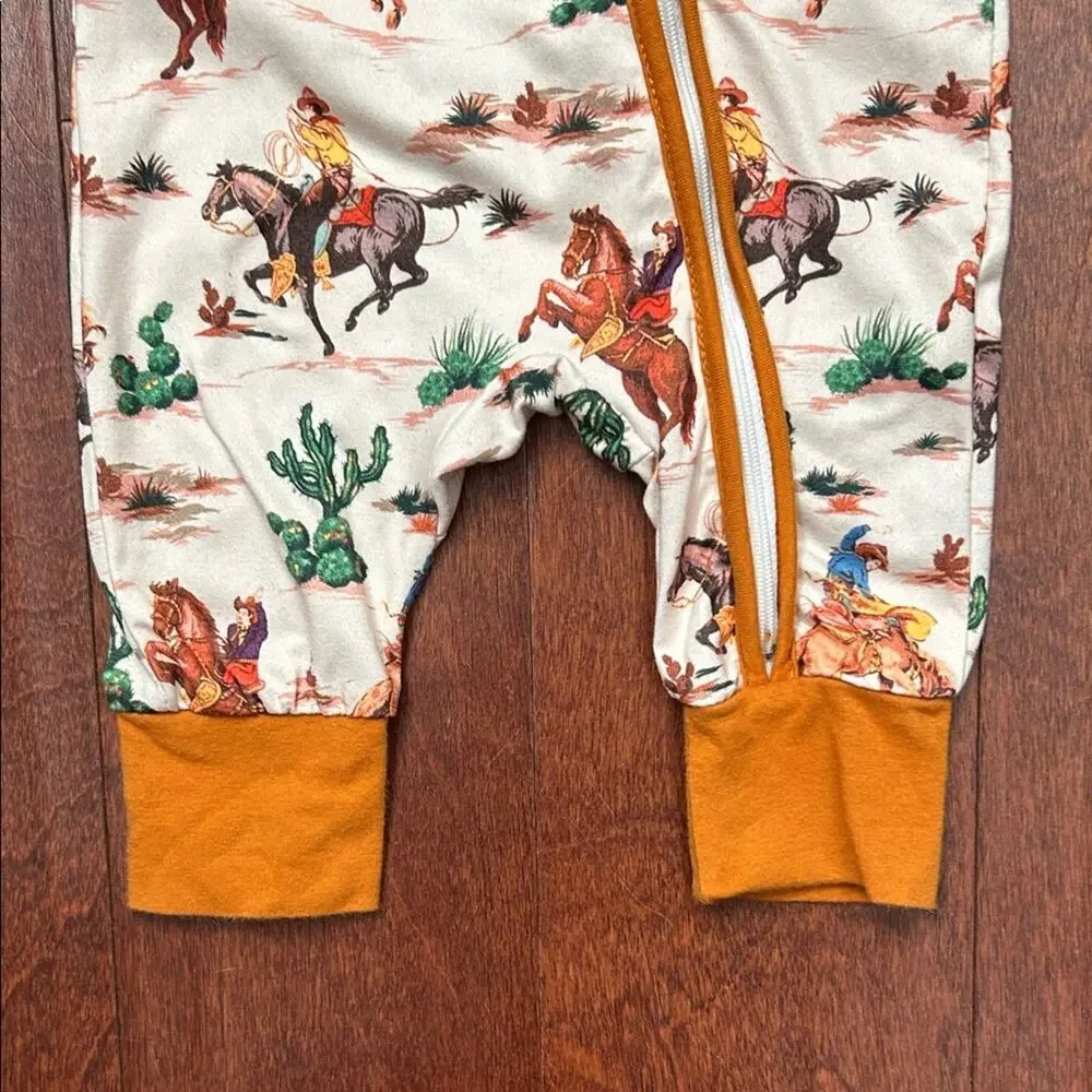 Baby’s Western Adventure Jumpsuit PJs, Size 3-6 Months